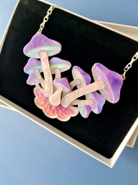 Cherryloco : Cosmic magic mushroom cluster statement necklace