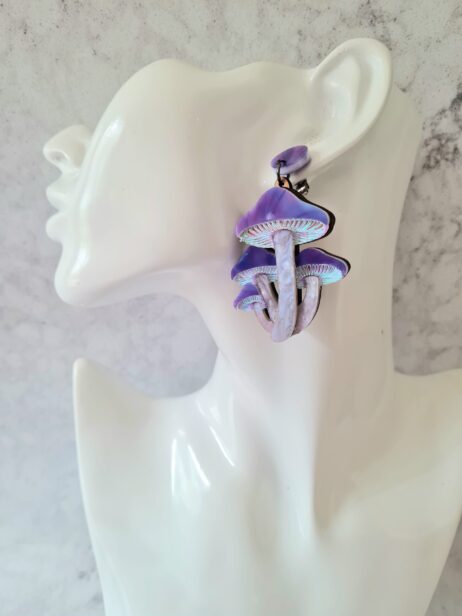 Cherryloco : Cosmic mushroom cluster earrings