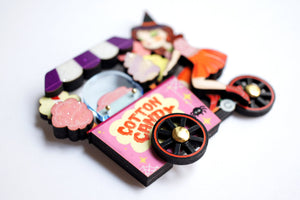 LaliBlue : Cursed Carnival : Cotton Candy Cart Brooch