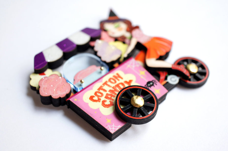 LaliBlue : Cursed Carnival : Cotton Candy Cart Brooch