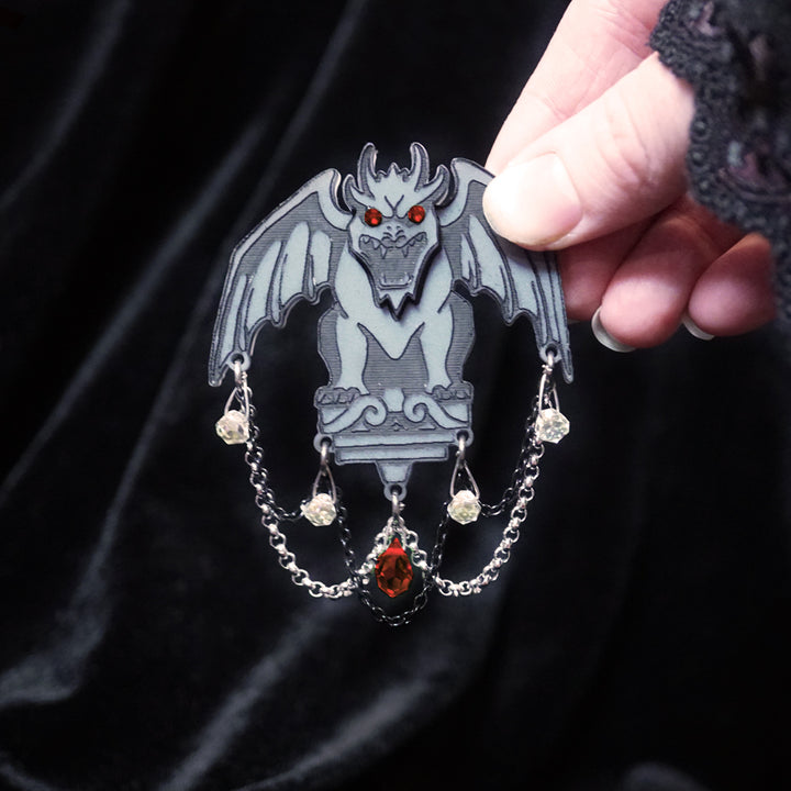 Lost Kiwi Designs : Gargoyle Brooch - Red Variant