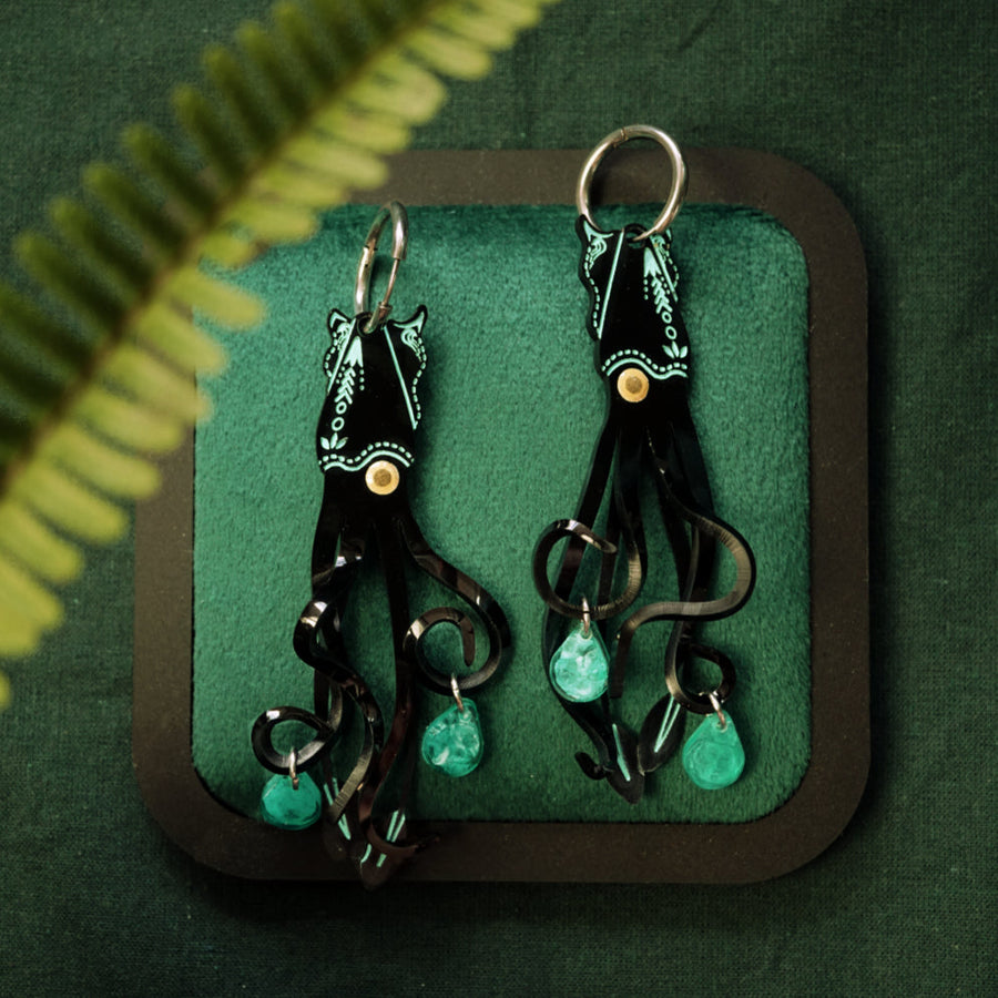 Lost Kiwi Designs : Squid Earrings