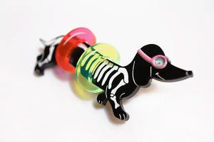 LaliBlue : Summerween : Dachshund with floats brooch