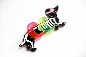 LaliBlue : Summerween : Dachshund with floats brooch