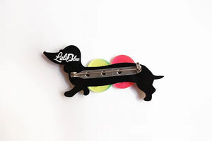 LaliBlue : Summerween : Dachshund with floats brooch