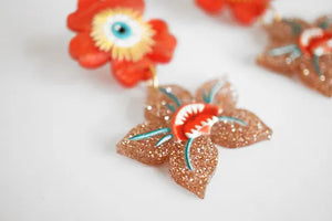 LaliBlue :  Halloween Woods :  Dark Flowers Earrings [PRE-ORDER]