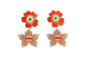 LaliBlue :  Halloween Woods :  Dark Flowers Earrings [PRE-ORDER]