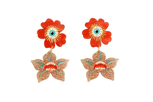 LaliBlue :  Halloween Woods :  Dark Flowers Earrings [PRE-ORDER]