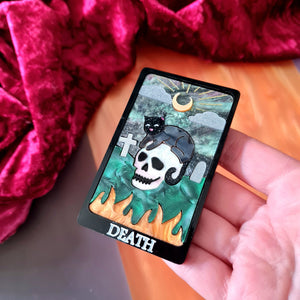 Cherryloco : Death cat tarot brooch or necklace [PRE-ORDER]