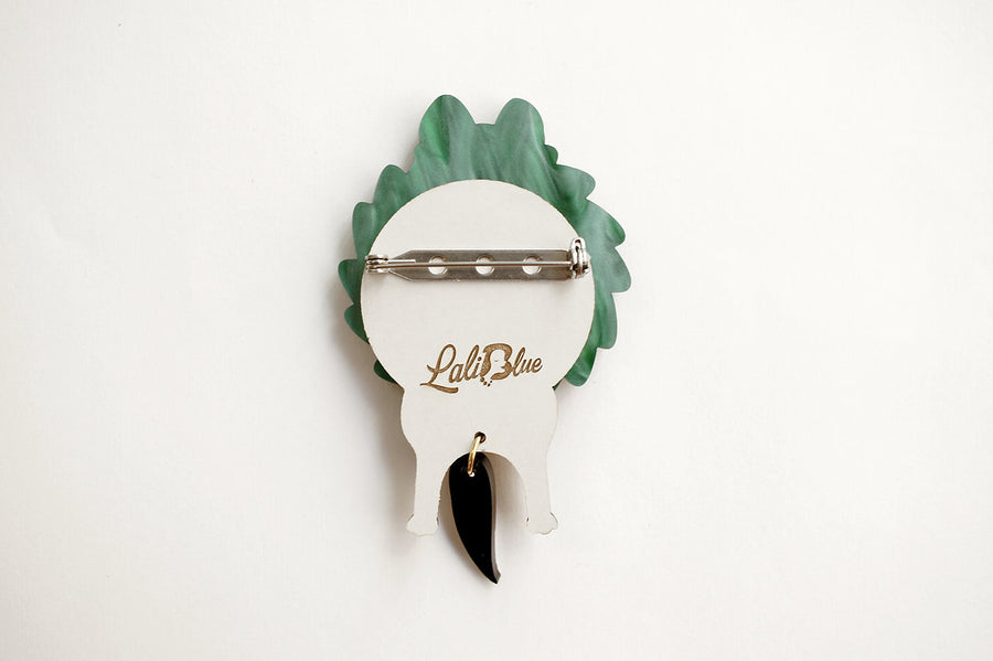 Laliblue : Christmas : Dog in a Christmas wreath brooch