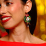 Laliblue : Christmas : Dog in a Christmas wreath earrings