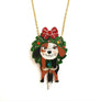 Laliblue : Christmas : Dog in a Christmas wreath necklace
