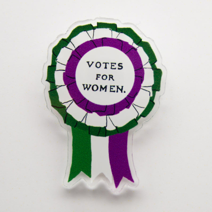 Dolly Dimple Design : Votes for Women Rosette Pin Badge [PRE-ORDER]