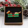 Dolly Dimple Design : Sausage Dog Surprise Brooch [LUCKY LAST!]