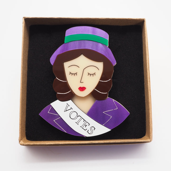 Dolly Dimple Design : Suffragette Portrait Acrylic Brooch