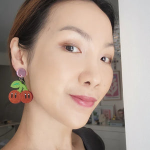 Louna Rae : Double Cherry Dangle Earrings