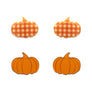 Erstwilder : Halloween : Pumpkin Patch Stud Earrings Set - Orange & Orange Gingham [LUCKY LAST!]