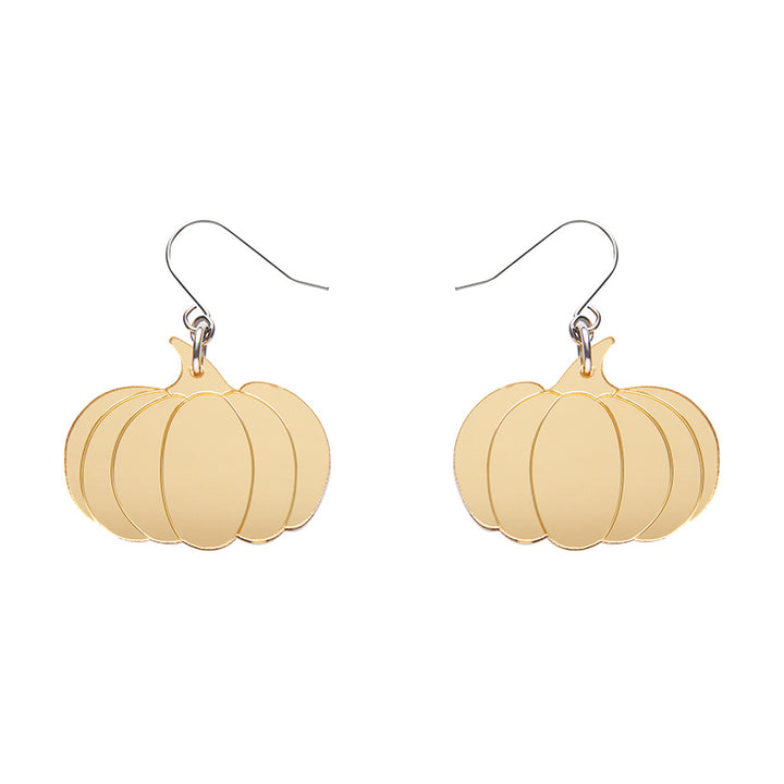Erstwilder : Halloween : Pumpkin Mirror Drop Earrings - Gold [LUCKY LAST!]