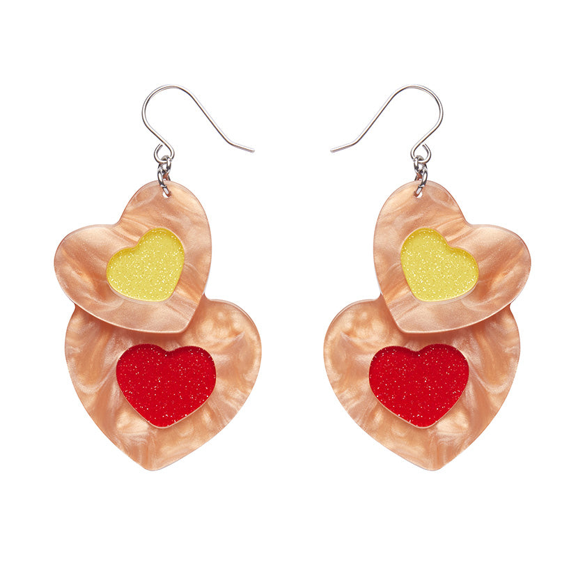 Erstwilder : Katherine Sabbath : Lolly Heart Cookies Drop Earrings [LUCKY LAST!]