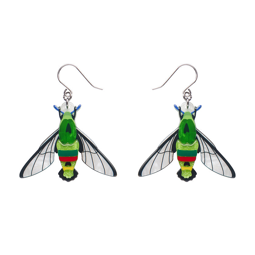 Erstwilder : Australiana : Glimmer the Hawk Moth Drop Earrings [LUCKY LAST!]