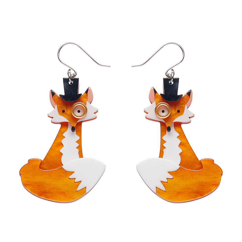 Erstwilder : London Calling : Felix the Fox Drop Earrings