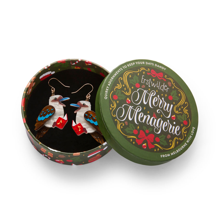 Erstwilder : Merry Menagerie : Kip the Kookaburra Drop Earrings [LUCKY LAST!]