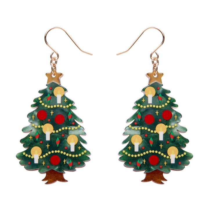 Erstwilder : Merry Menagerie : Christmas Tree Centre-Piece Drop Earrings