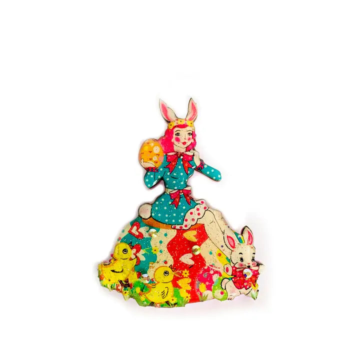 Rosie Rose Parker : Easter egg girl and friends brooch