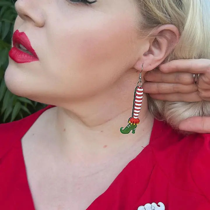 Lipstick & Chrome : Elfin Around Christmas Fun Earrings [PRE-ORDER]