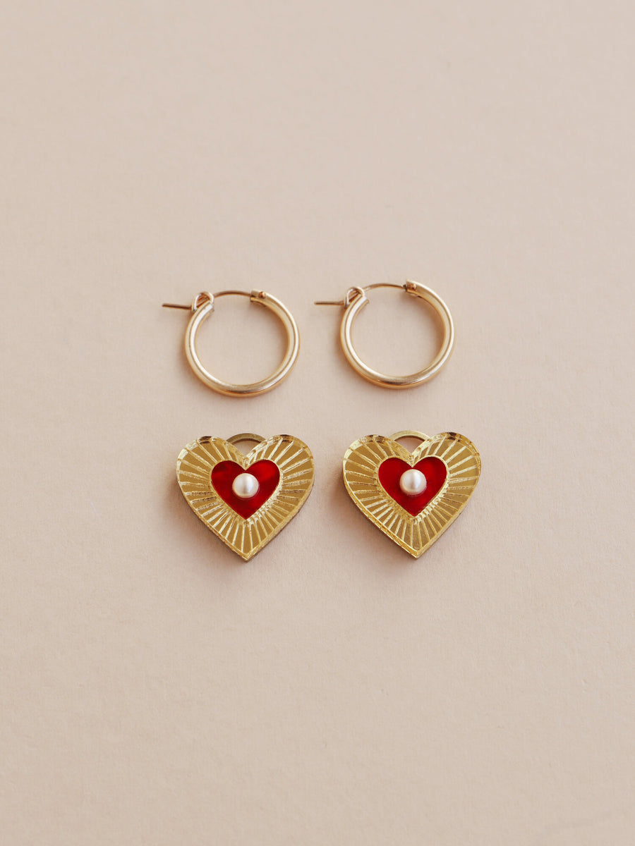 Wolf & Moon : Esme Hoops in Red