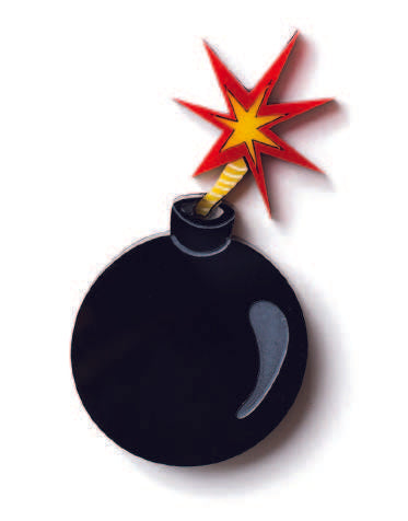 Martinis & Slippers :  Explosive Bomb Brooch