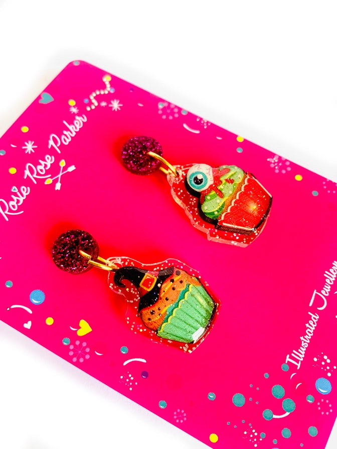 Rosie Rose Parker :  Halloween : Eyeball Cupcake Earrings [PRE-ORDER]