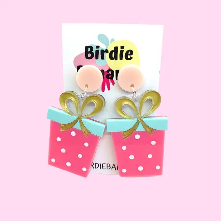 Birdie Bananas : Festive Christmas Present Earrings