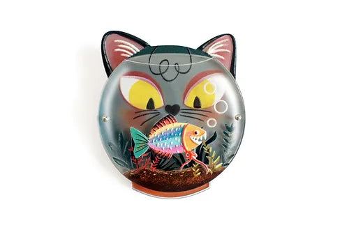 LaliBlue :  Halloween Woods : Fishbowl with cat brooch [PRE-ORDER]