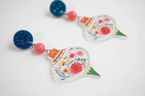 LaliBlue :  Christmas : Floral Christmas Ornament Earrings [PRE-ORDER]