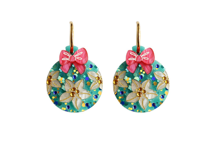 Laliblue : Christmas : Floral Christmas Ornament Earrings