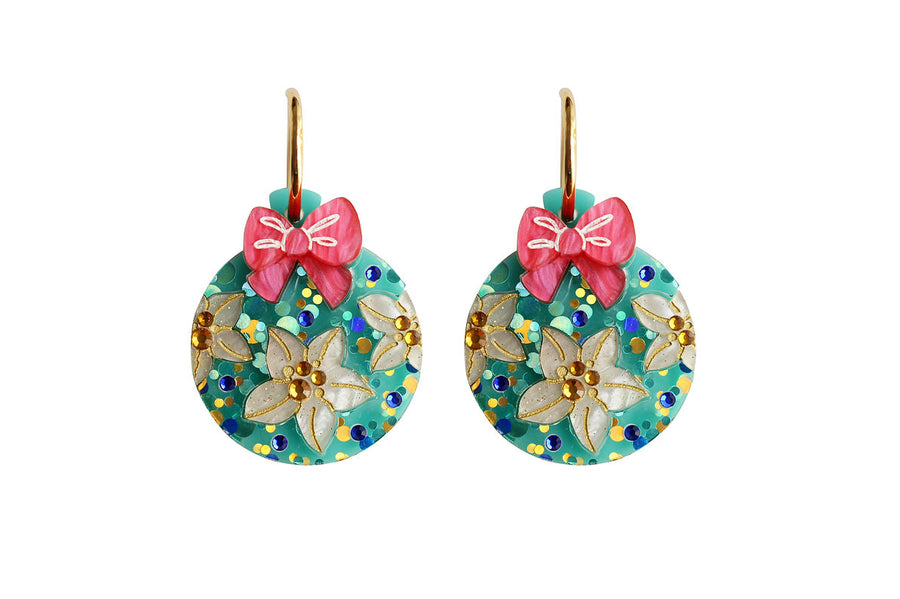 Laliblue : Christmas : Floral Christmas Ornament Earrings