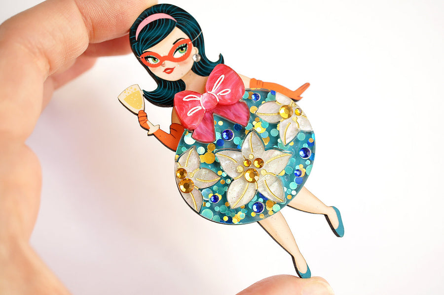 LaliBlue : Christmas : Floral Christmas Tree Lady Ornament brooch