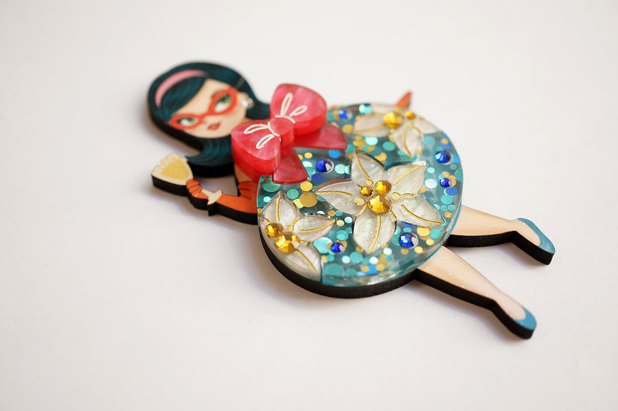 LaliBlue : Christmas : Floral Christmas Tree Lady Ornament brooch
