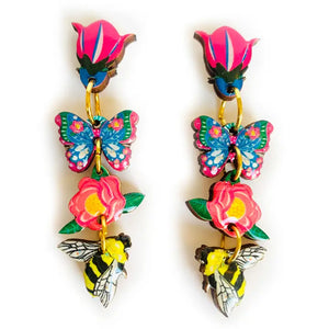 Rosie Rose Parker : Floral Heaven Dangle Butterfly Earrings