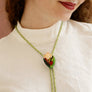 Laliblue : Plant Lover : Flower and ladybug bolo necklace