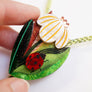 Laliblue : Plant Lover : Flower and ladybug bolo necklace