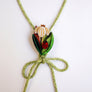 Laliblue : Plant Lover : Flower and ladybug bolo necklace