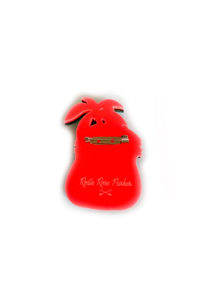 Rosie Rose Parker : Frankie and the Flamingo - at the Beach! Brooch