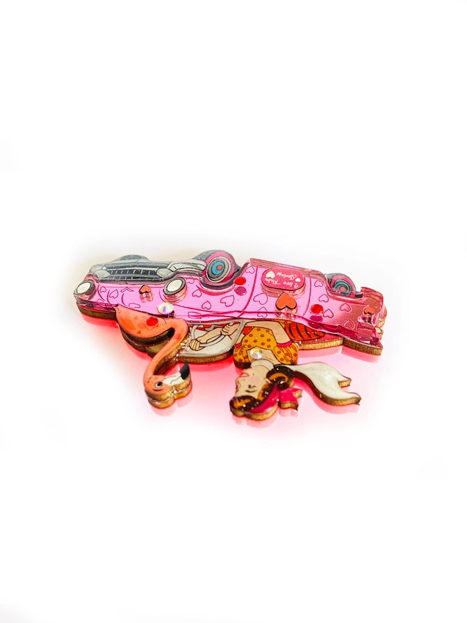 Rosie Rose Parker : Frankie and the Flamingo Car Brooch