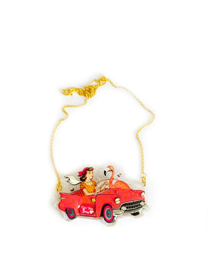 Rosie Rose Parker : Frankie and the Flamingo Car Necklace