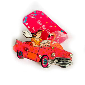 Rosie Rose Parker : Frankie and the Flamingo Mid century Hair Clip
