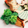 Laliblue : Plant Lover : Gardener Girl brooch