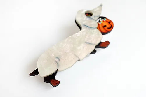 LaliBlue :  Halloween Woods :  Ghost Dachshund Brooch