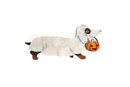 LaliBlue :  Halloween Woods :  Ghost Dachshund Brooch